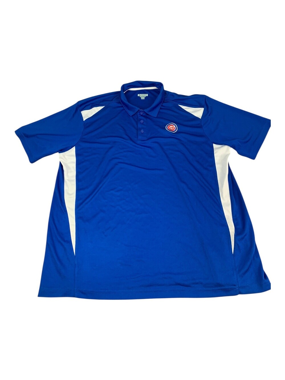 Chicago Cubs Polo Shirt, Blue w/ White Trim, August Sportswear, Men's Size 2XL